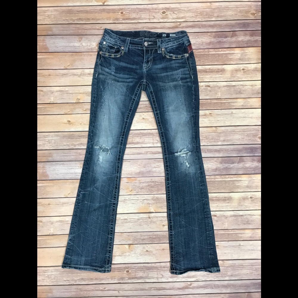 Destroyed Miss Me Signature Slim Boot Jeans